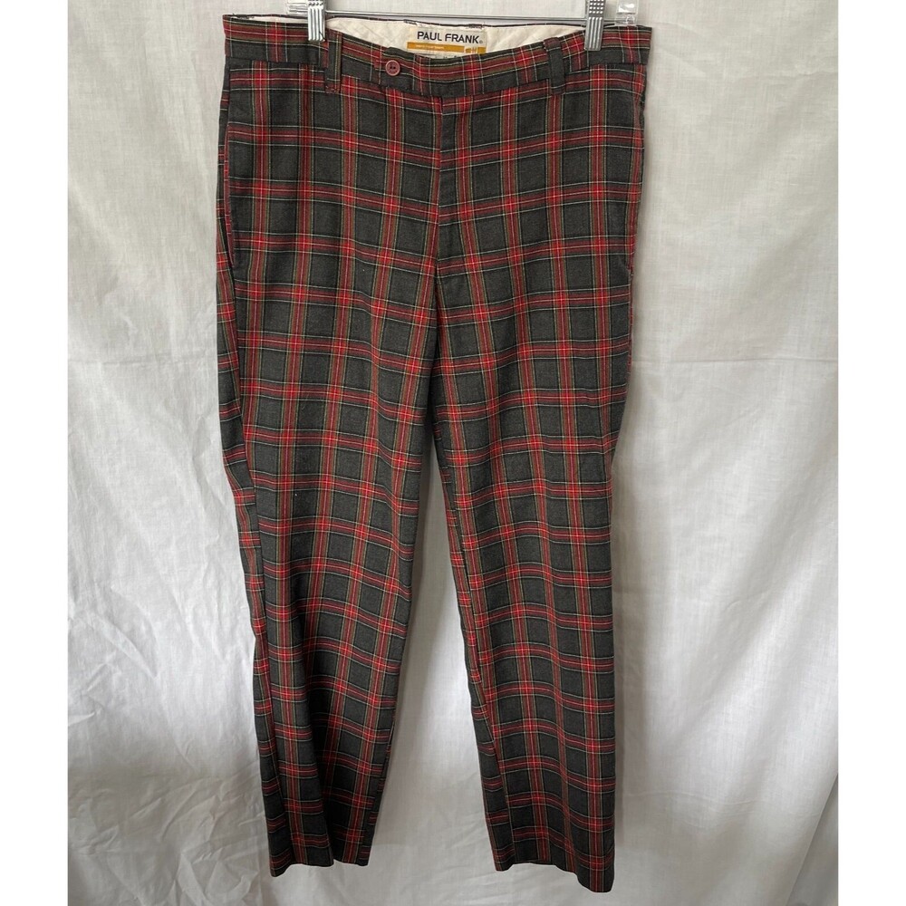 Paul Frank Tartan Red Pants Mens Size 34